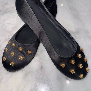 Versace Satin Medusa Flats